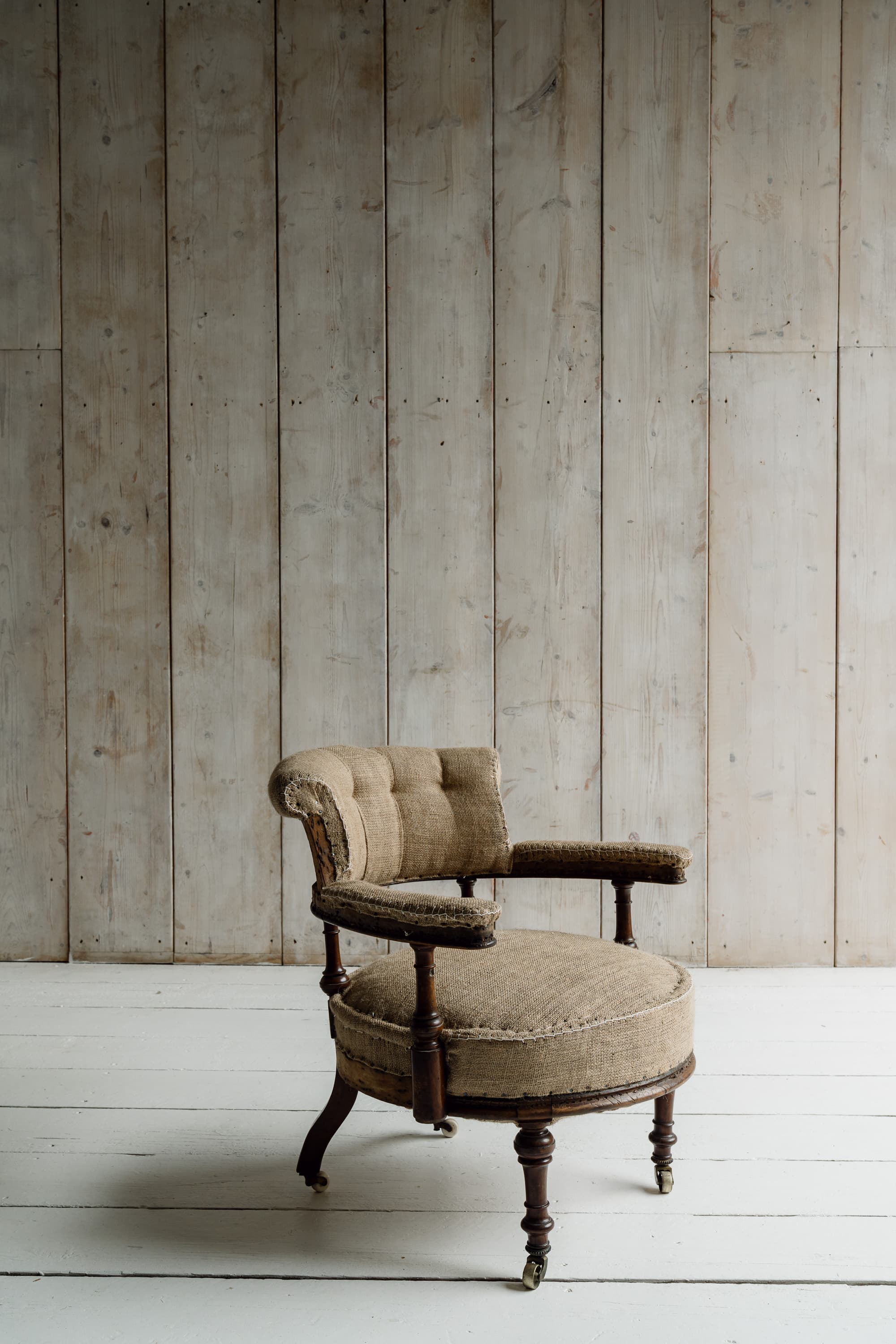 Late Victorian Walnut Upholstered Armchair, c.1880