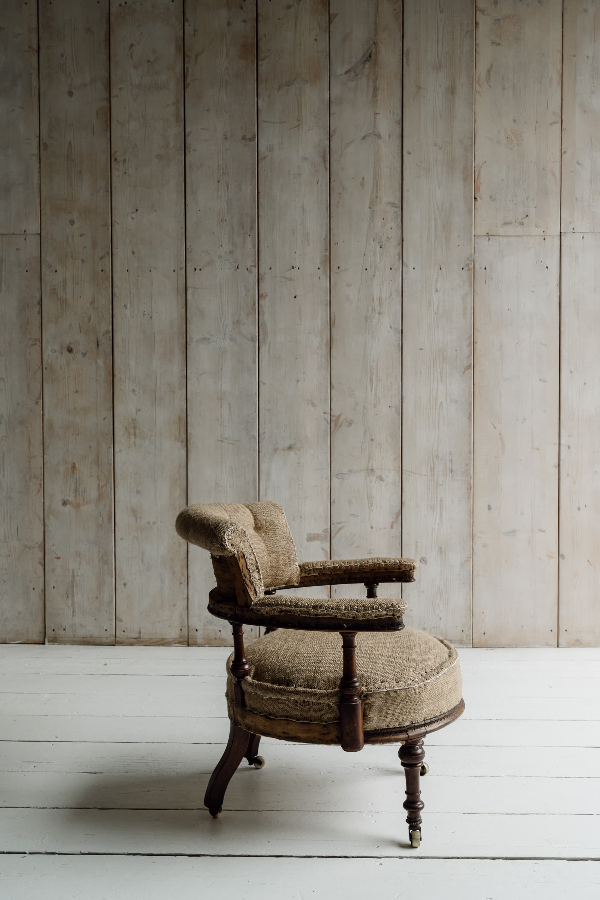 Late Victorian Walnut Upholstered Armchair, c.1880