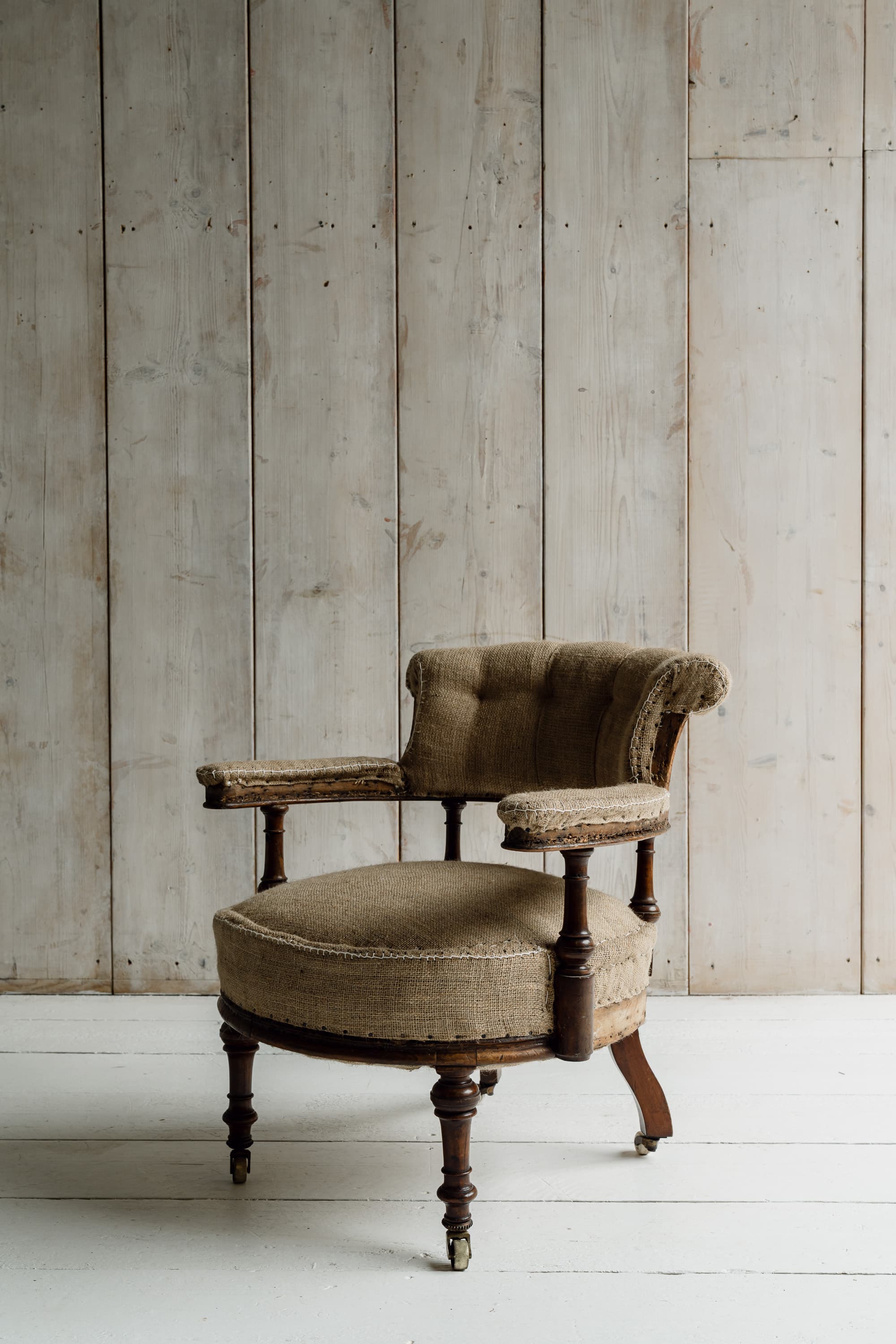 Late Victorian Walnut Upholstered Armchair, c.1880
