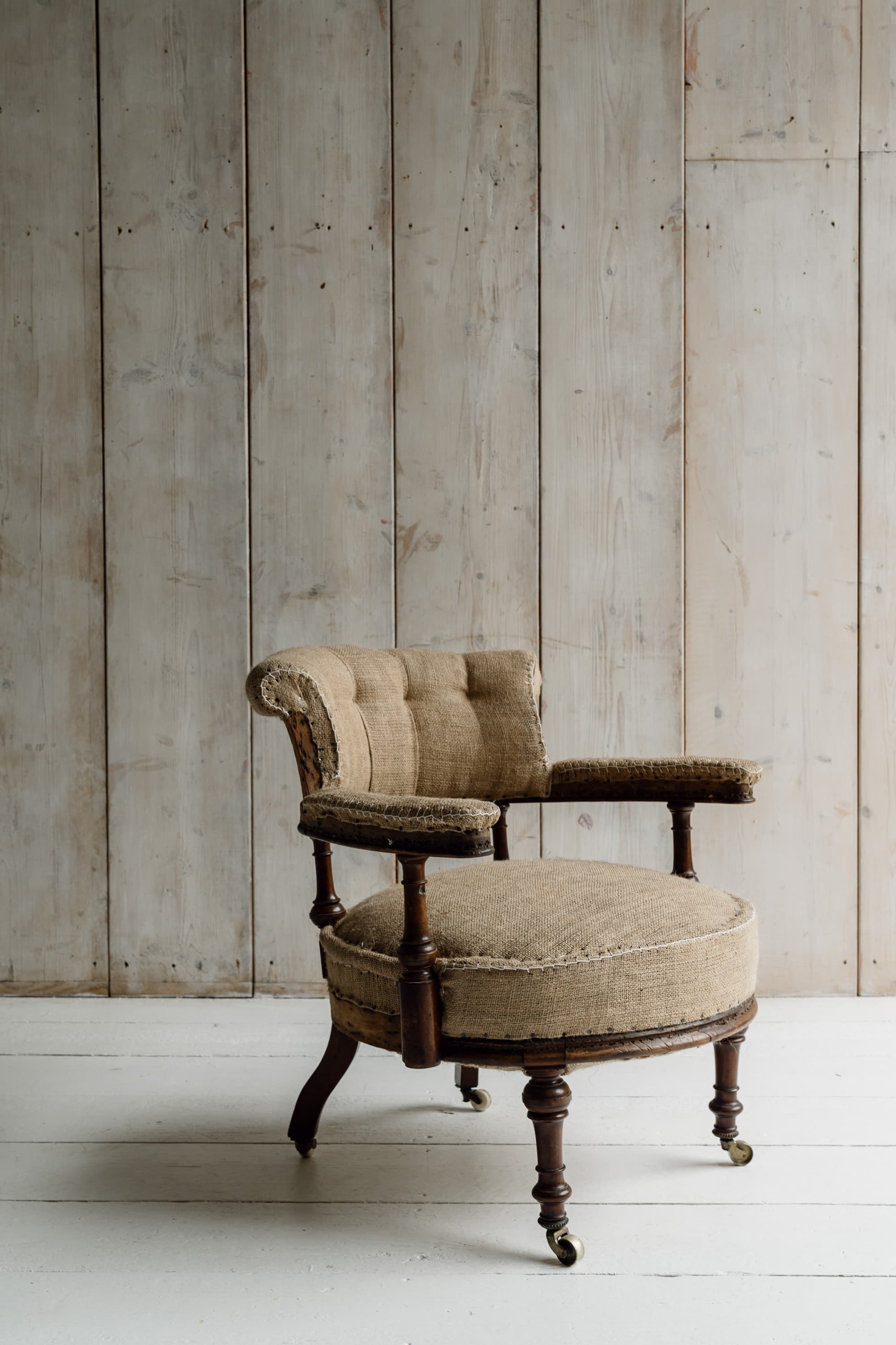 Late Victorian Walnut Upholstered Armchair, c.1880