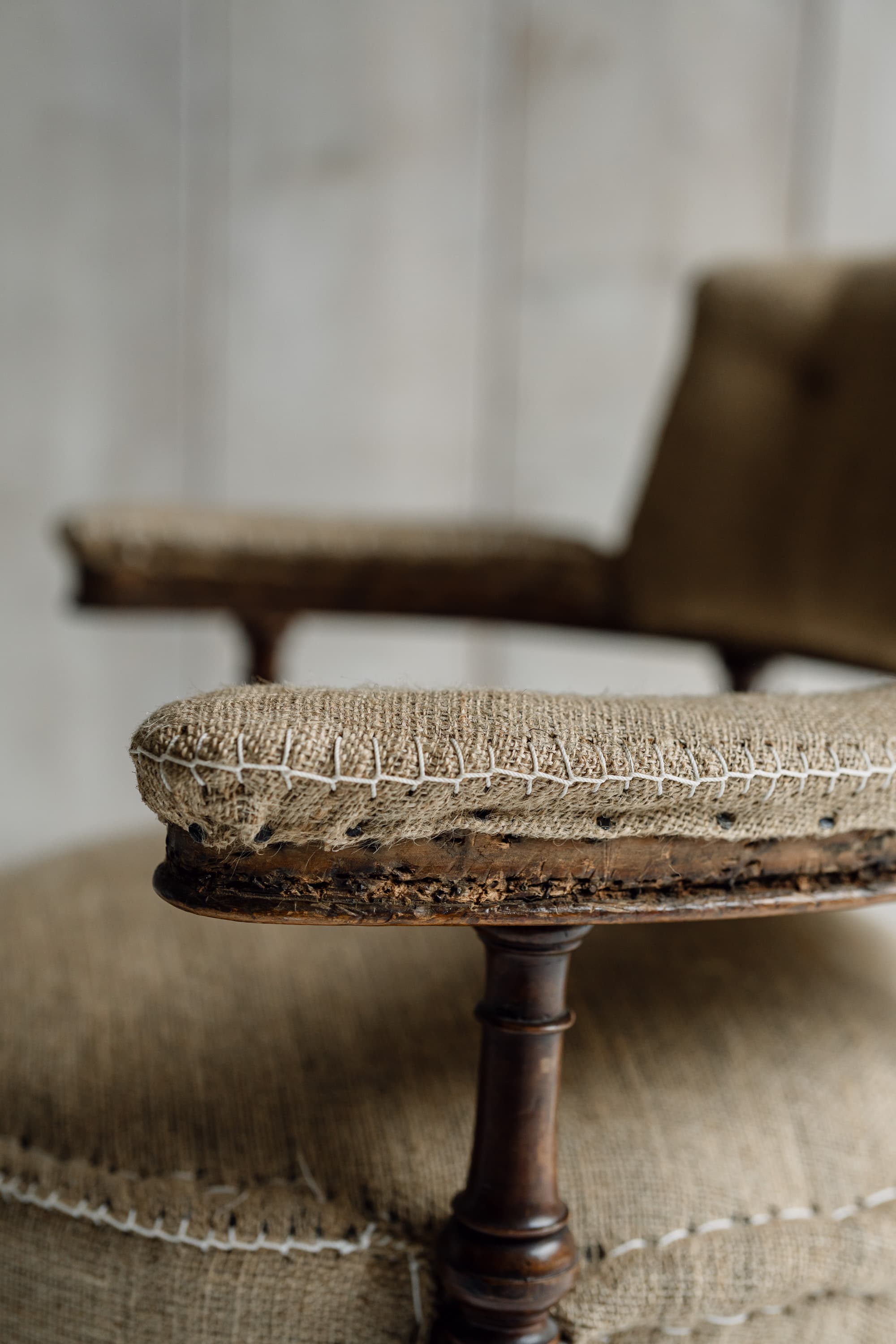 Late Victorian Walnut Upholstered Armchair, c.1880