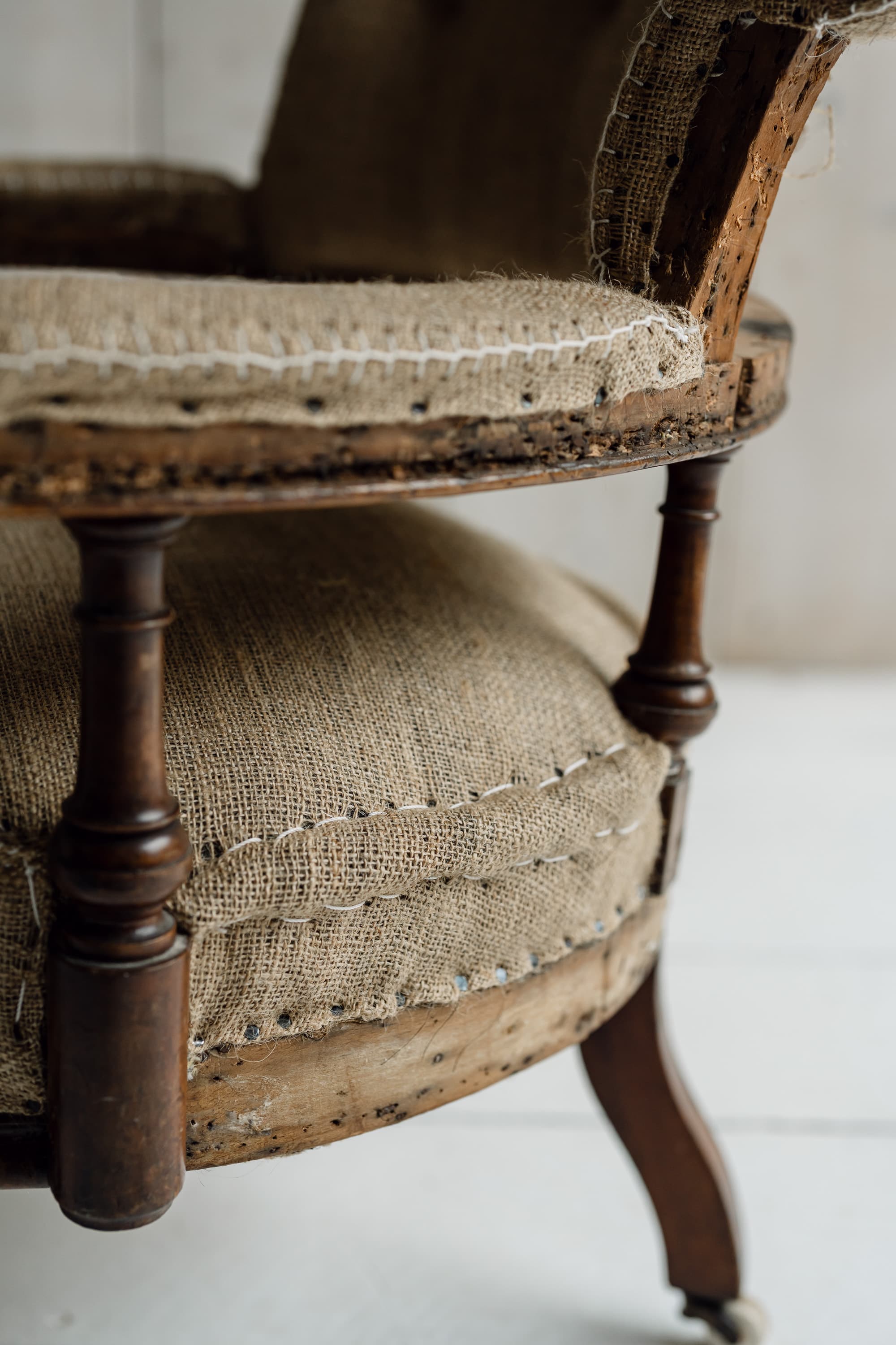 Late Victorian Walnut Upholstered Armchair, c.1880