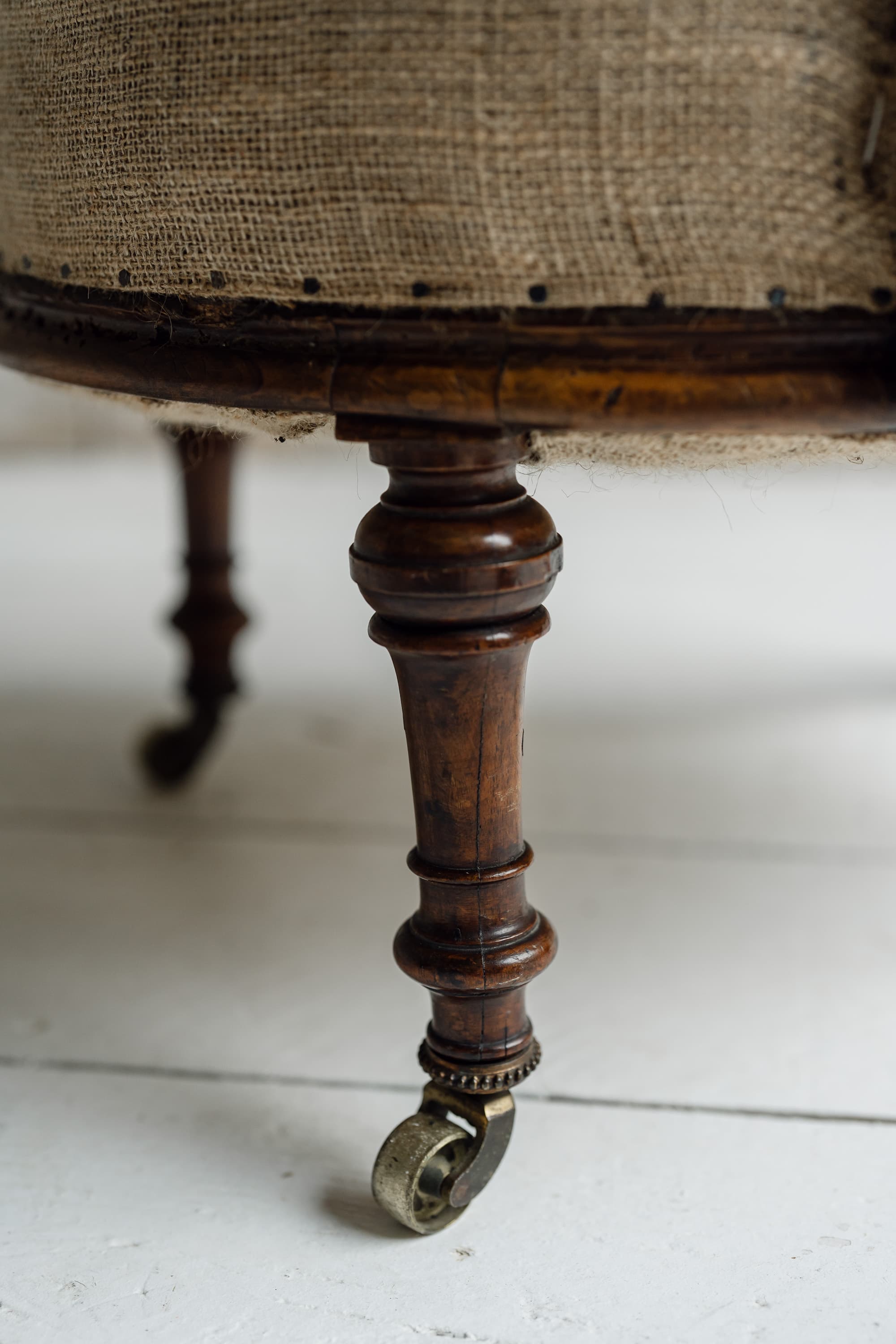 Late Victorian Walnut Upholstered Armchair, c.1880