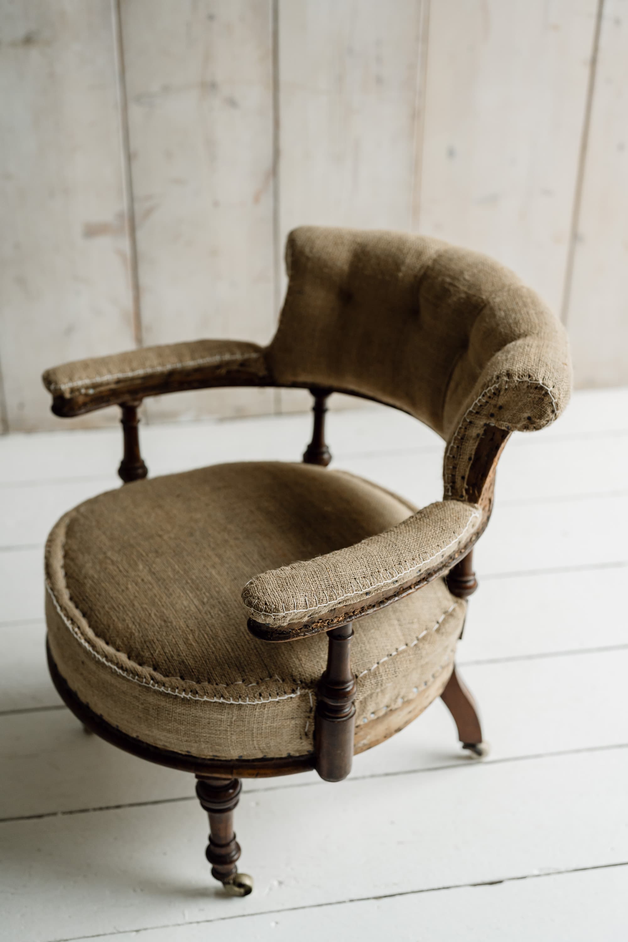 Late Victorian Walnut Upholstered Armchair, c.1880