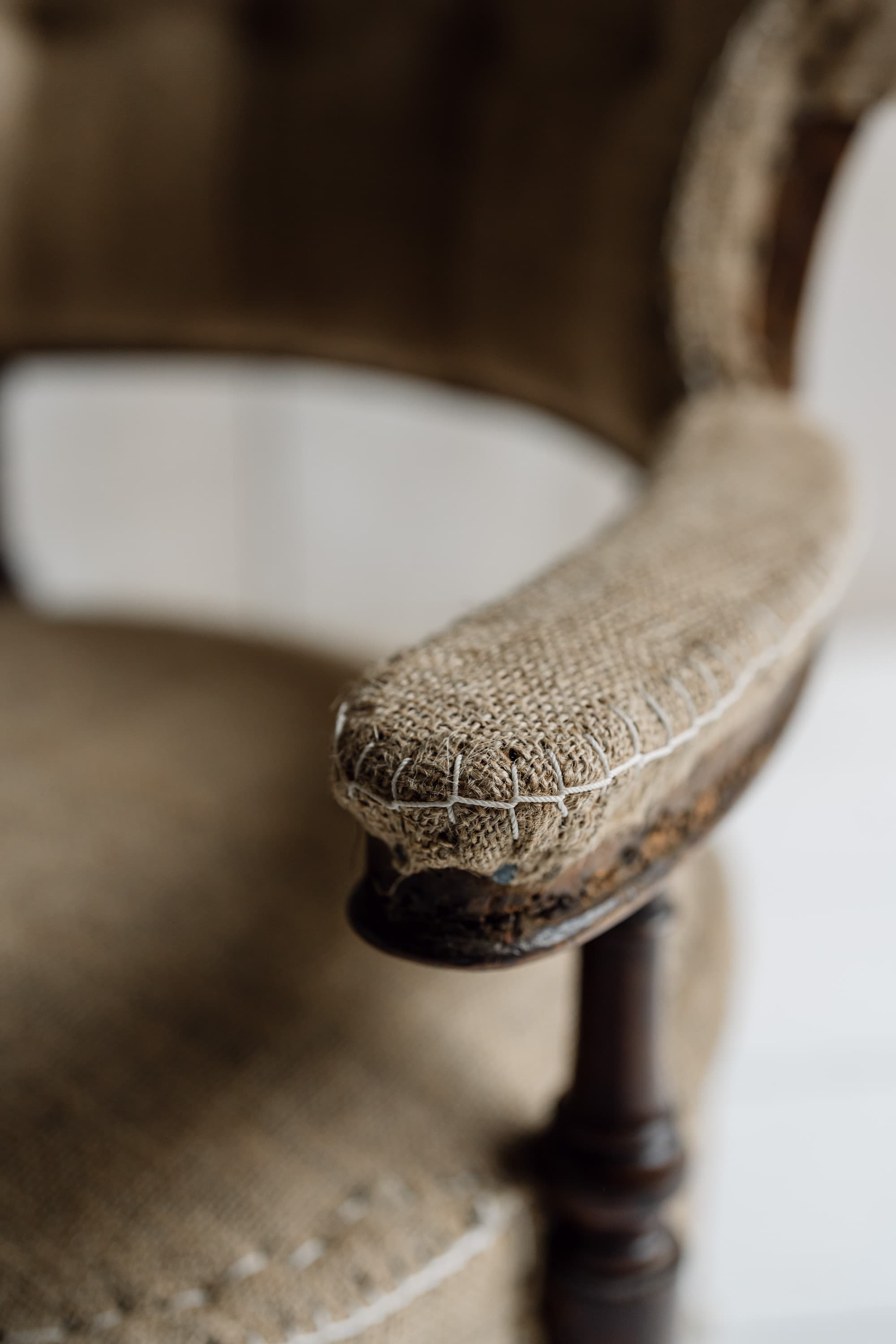 Late Victorian Walnut Upholstered Armchair, c.1880