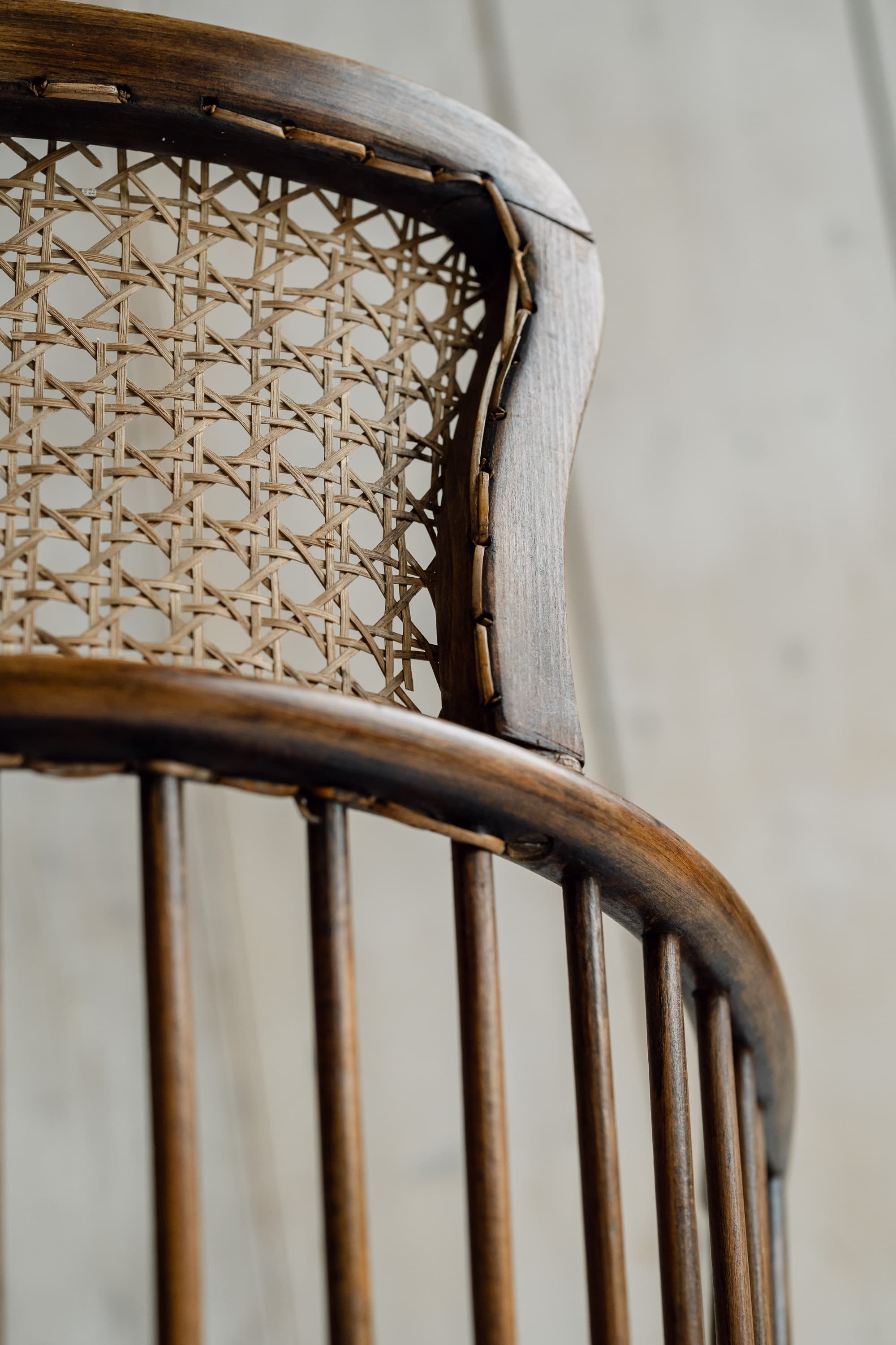 Rare Swedish Bentwood & Cane Armchair, c.1940-1950