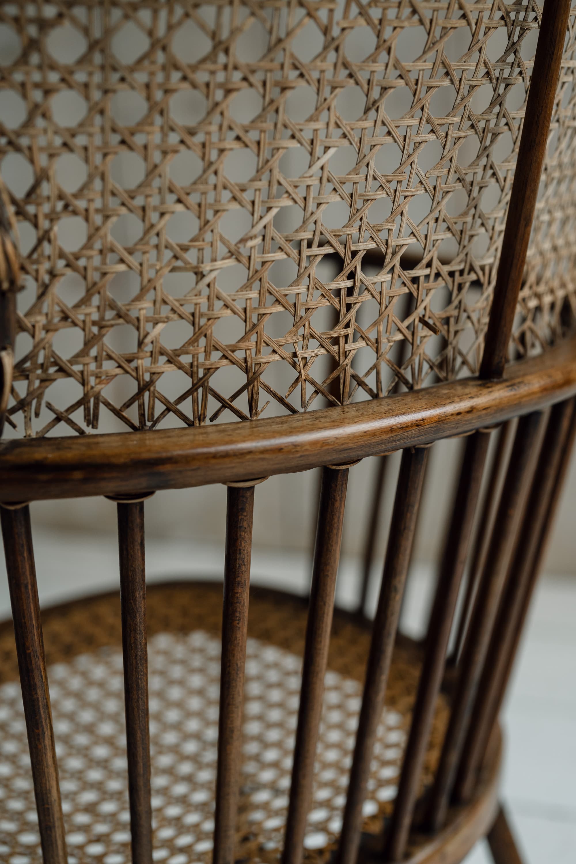 Rare Swedish Bentwood & Cane Armchair, c.1940-1950