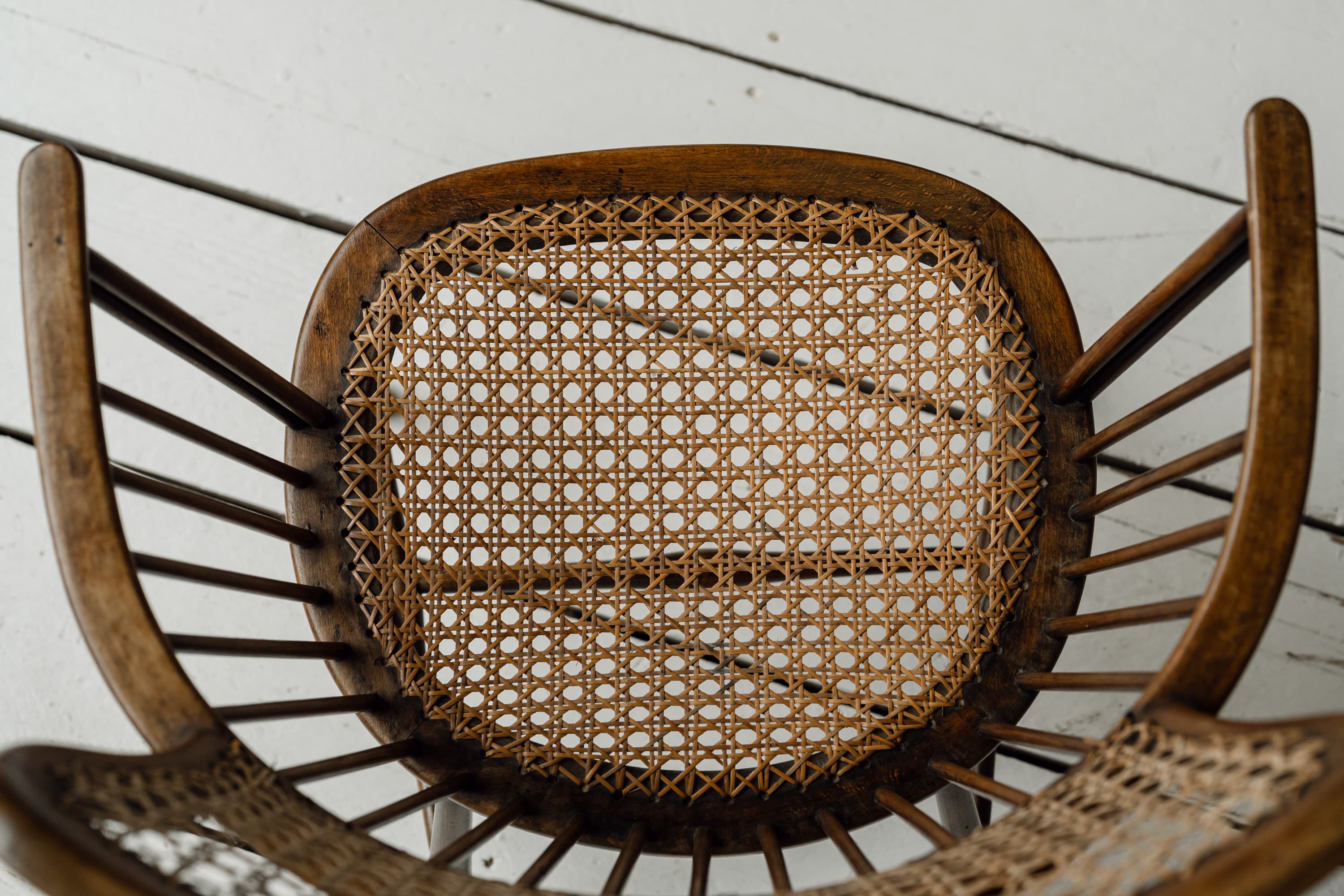 Rare Swedish Bentwood & Cane Armchair, c.1940-1950