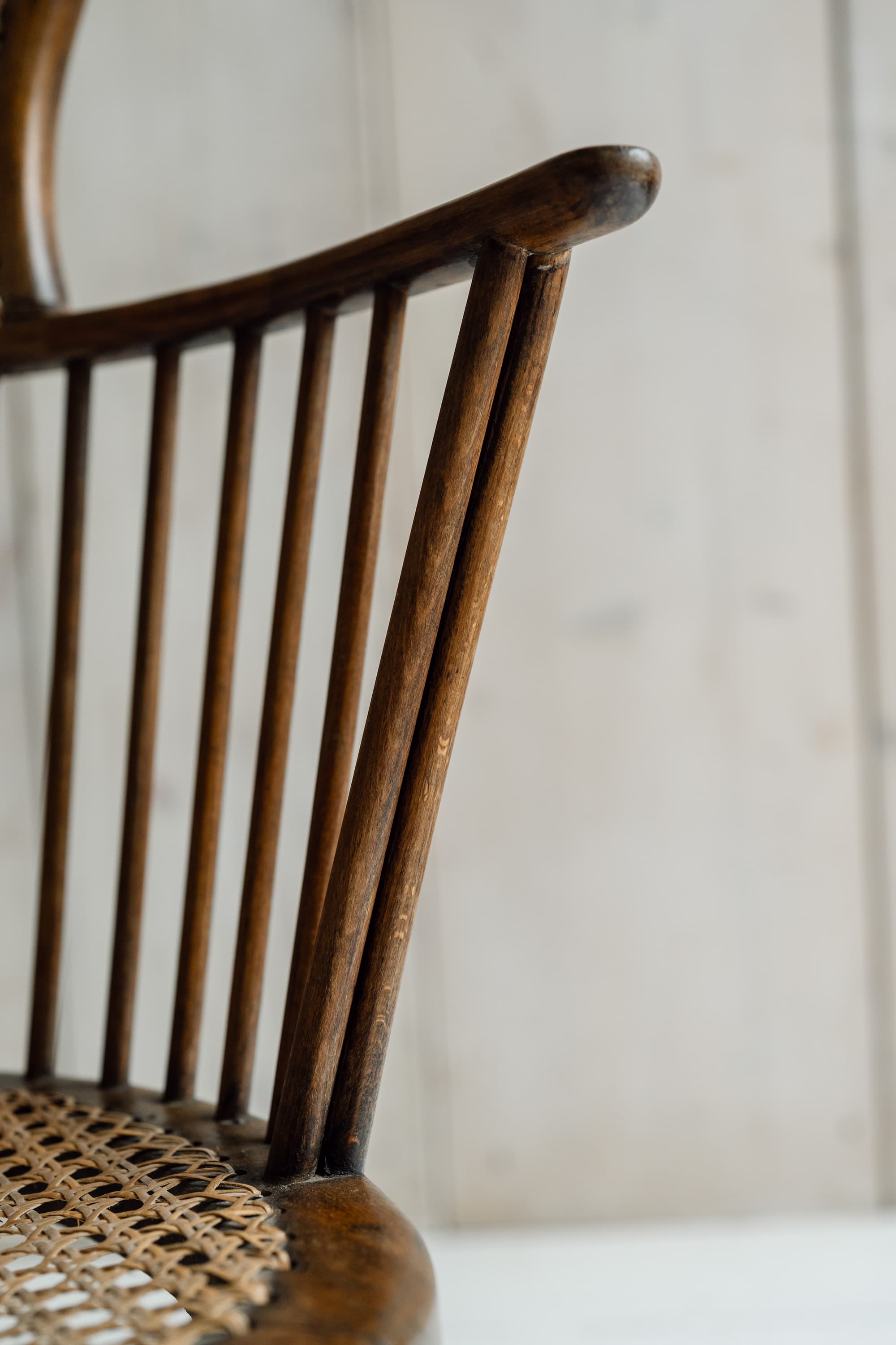 Rare Swedish Bentwood & Cane Armchair, c.1940-1950