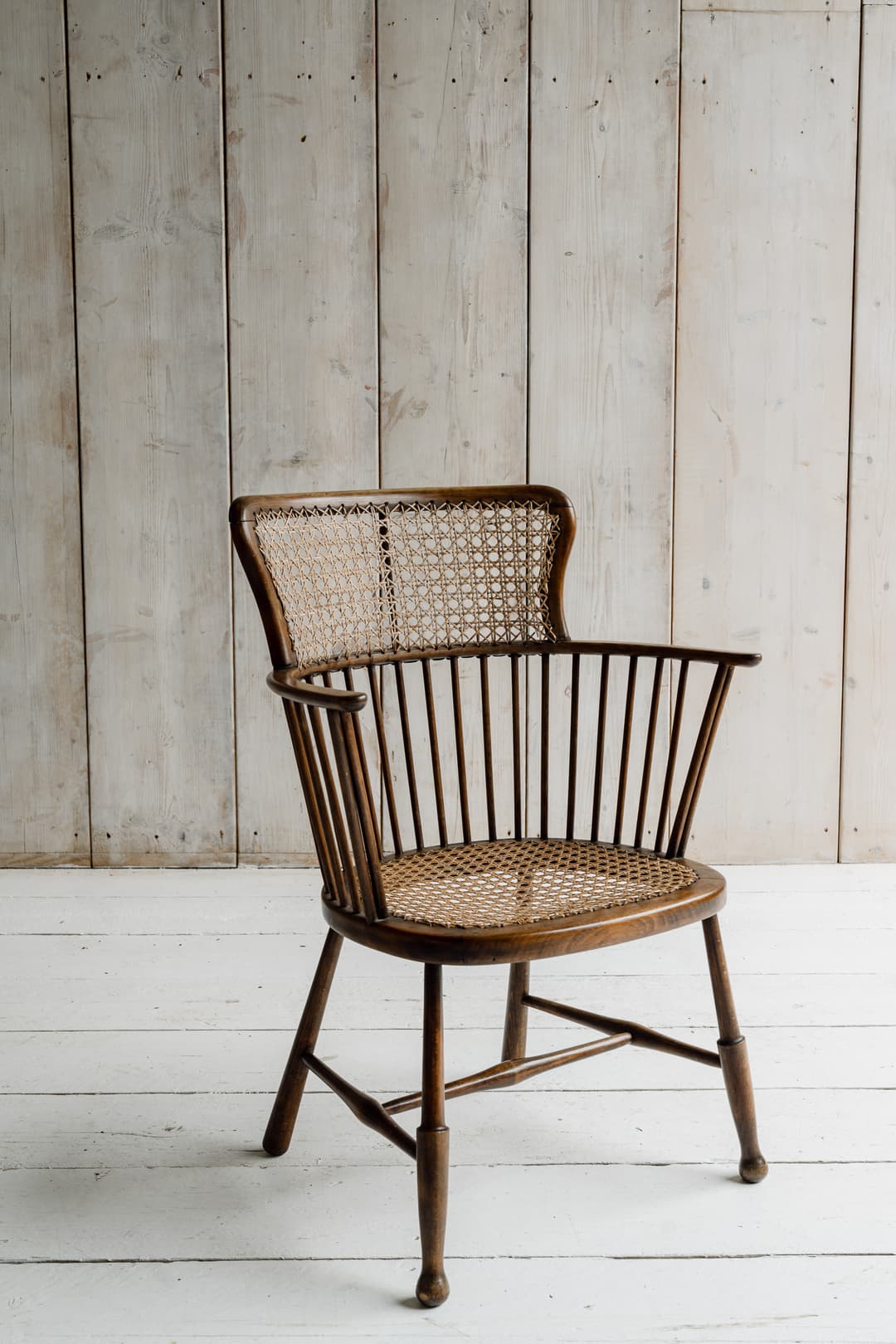 Rare Swedish Bentwood & Cane Armchair, c.1940-1950