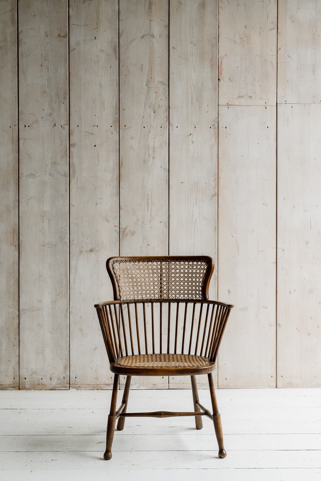 Rare Swedish Bentwood & Cane Armchair, c.1940-1950