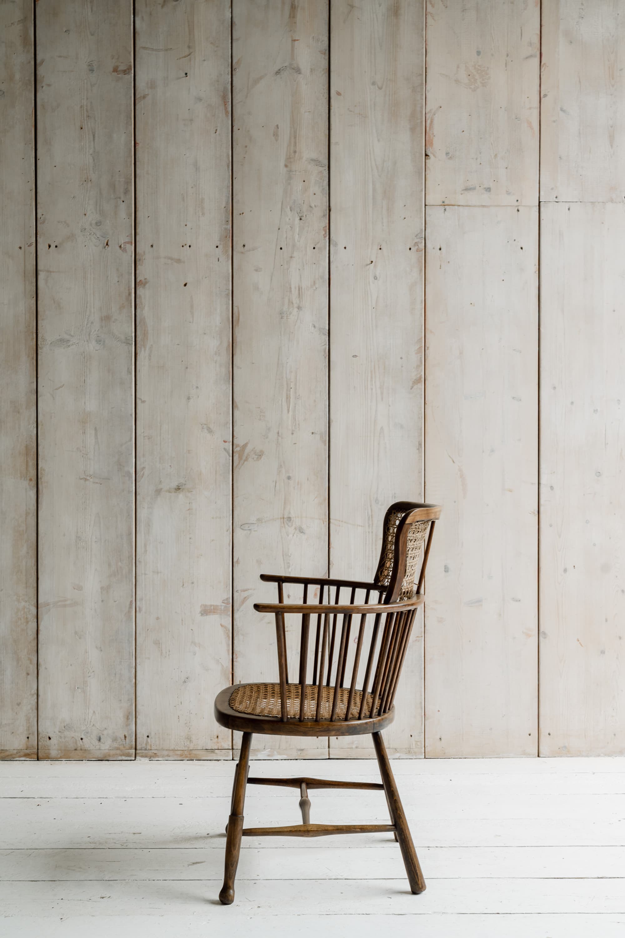 Rare Swedish Bentwood & Cane Armchair, c.1940-1950