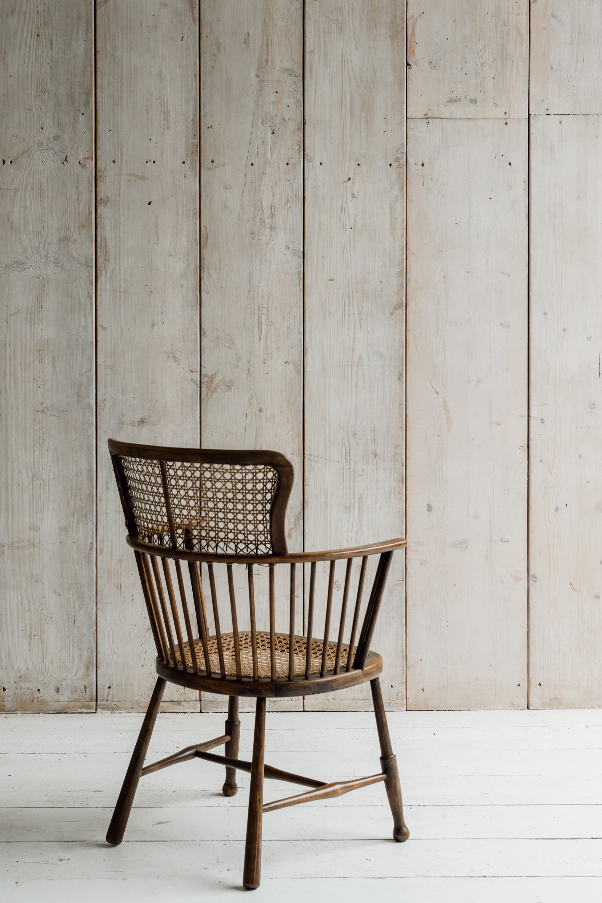Rare Swedish Bentwood & Cane Armchair, c.1940-1950