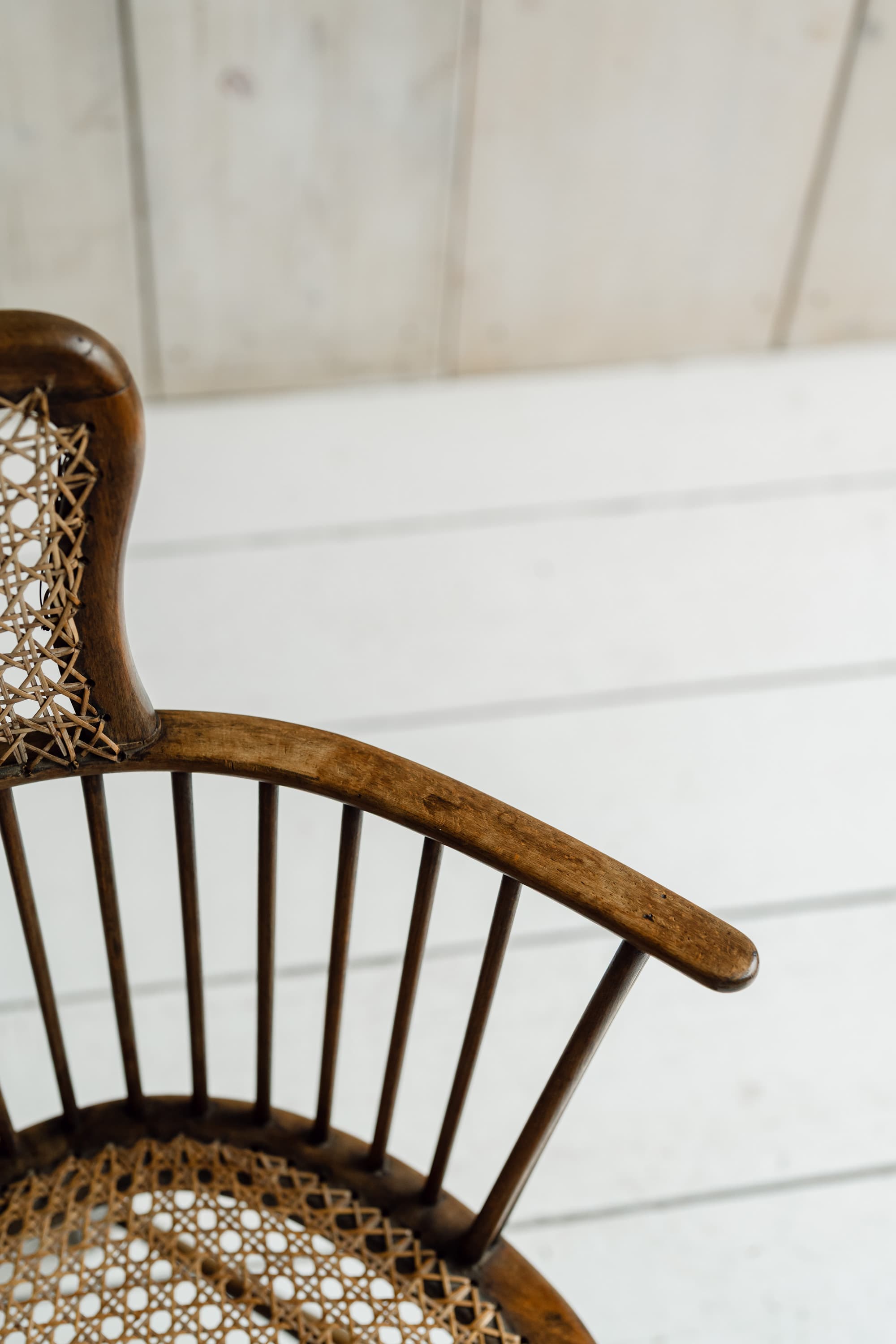 Rare Swedish Bentwood & Cane Armchair, c.1940-1950