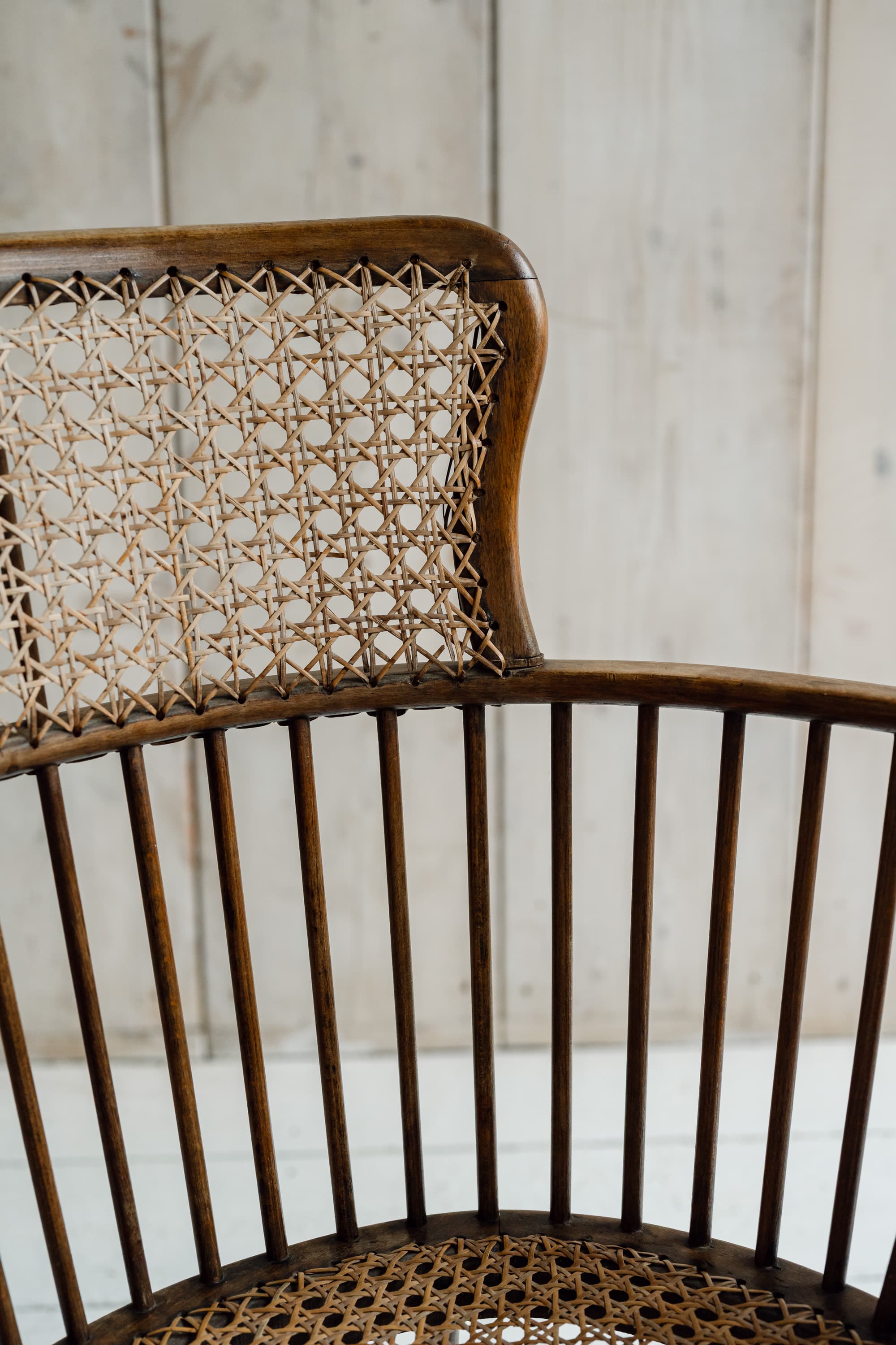Rare Swedish Bentwood & Cane Armchair, c.1940-1950