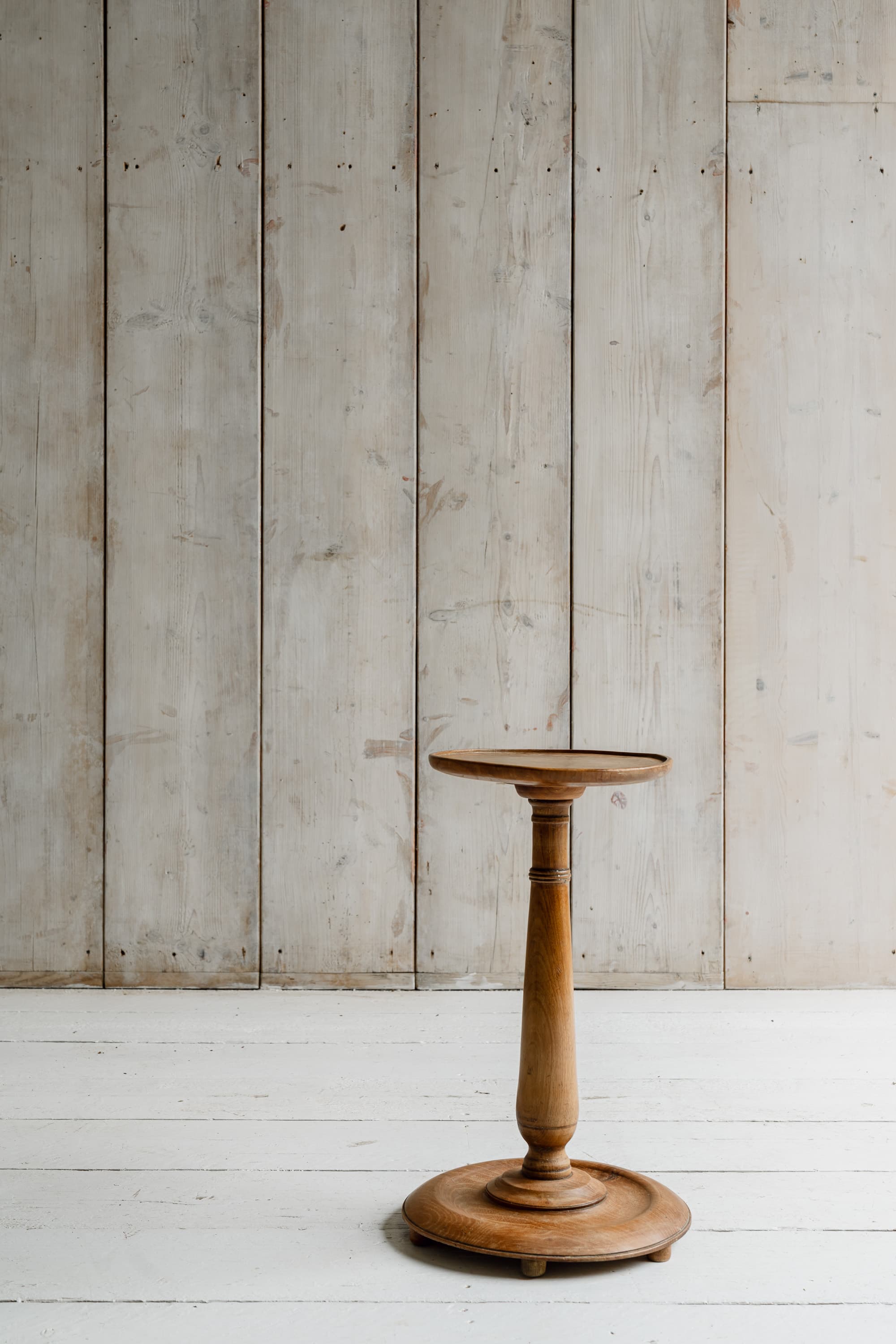 French Mid-Century Turned Elm Occassional Table