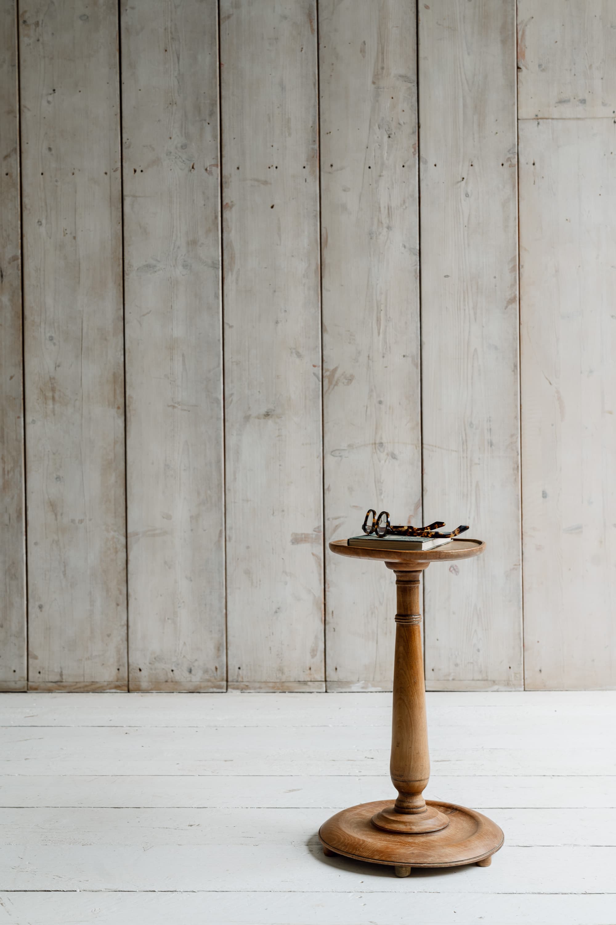 French Mid-Century Turned Elm Occassional Table