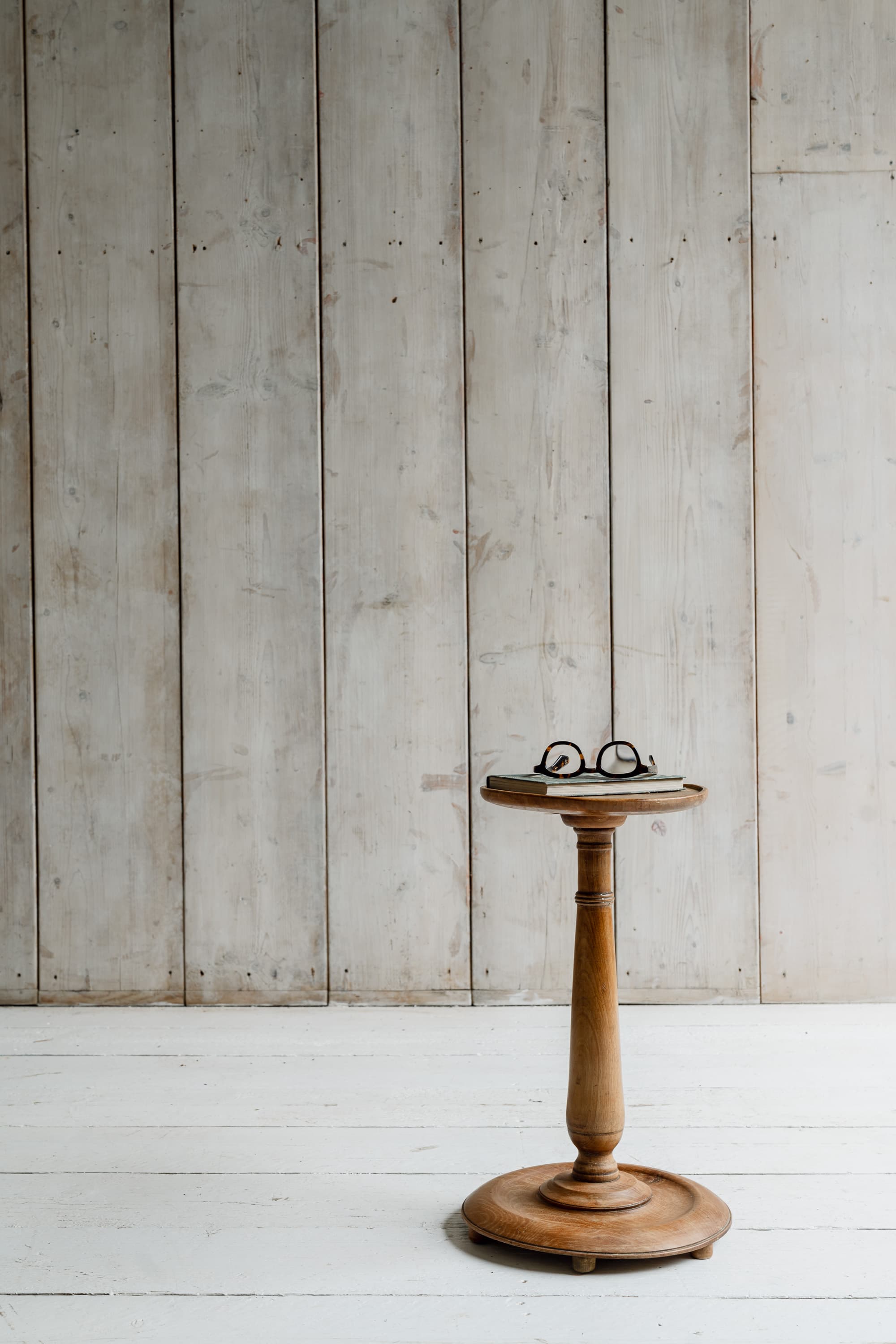 French Mid-Century Turned Elm Occassional Table