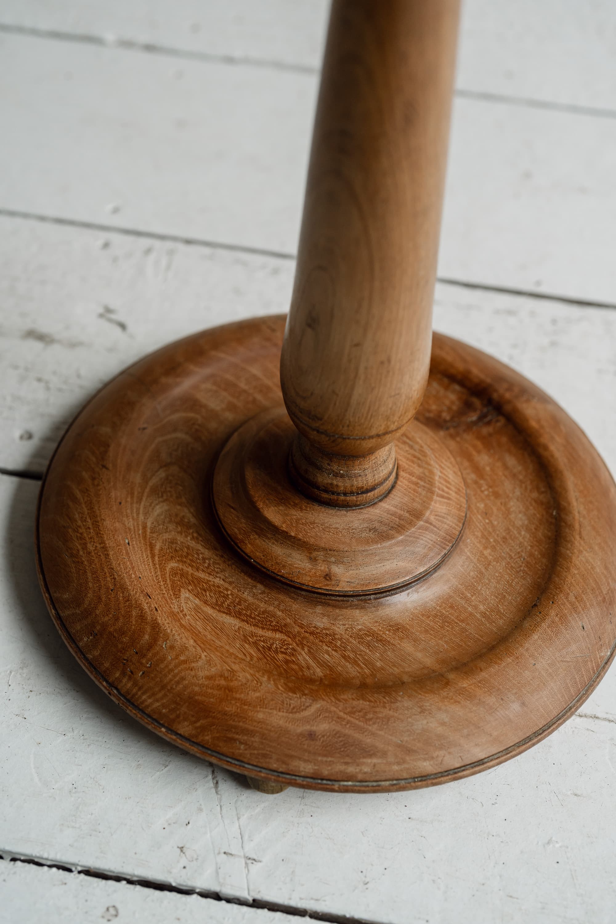 French Mid-Century Turned Elm Occassional Table