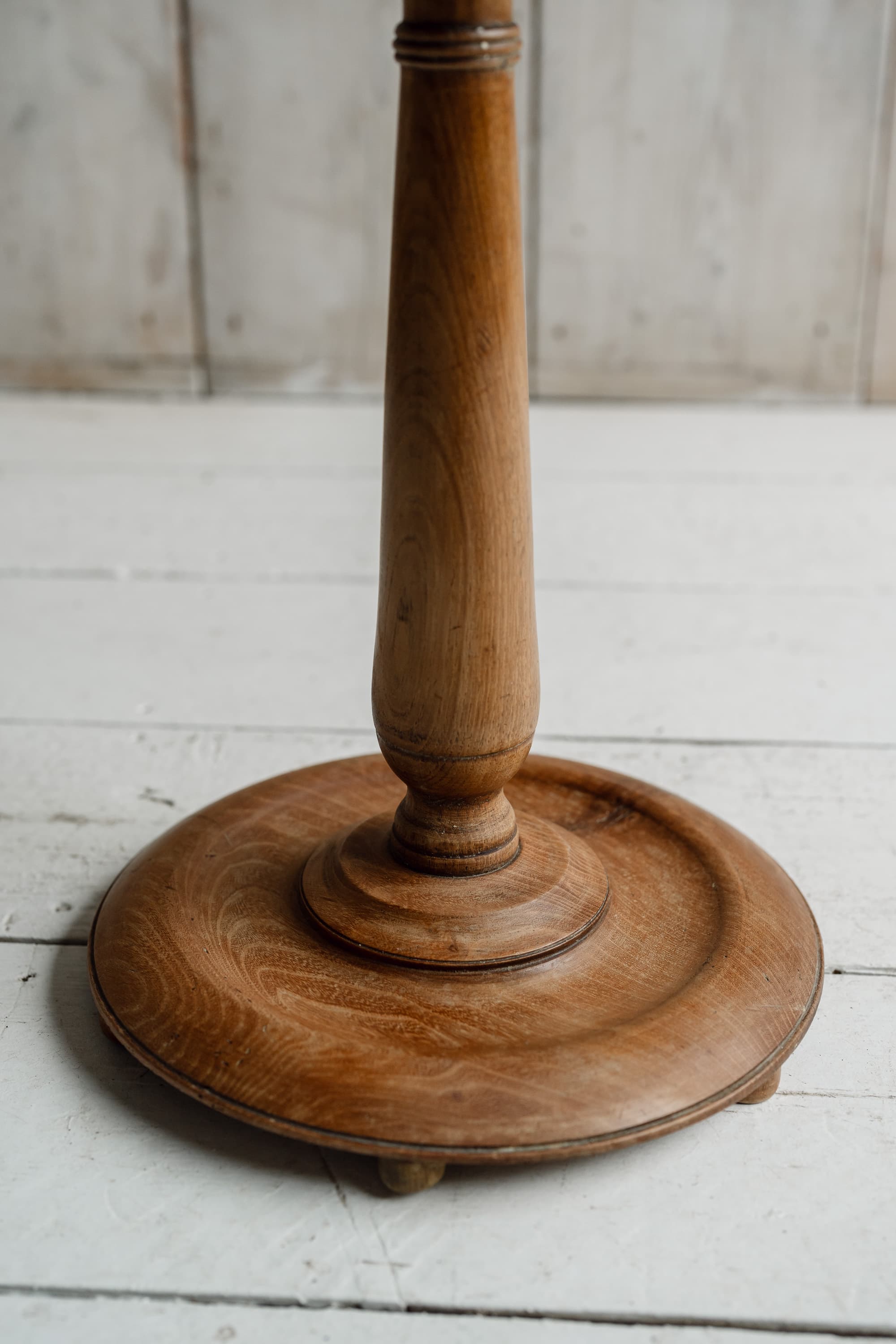 French Mid-Century Turned Elm Occassional Table