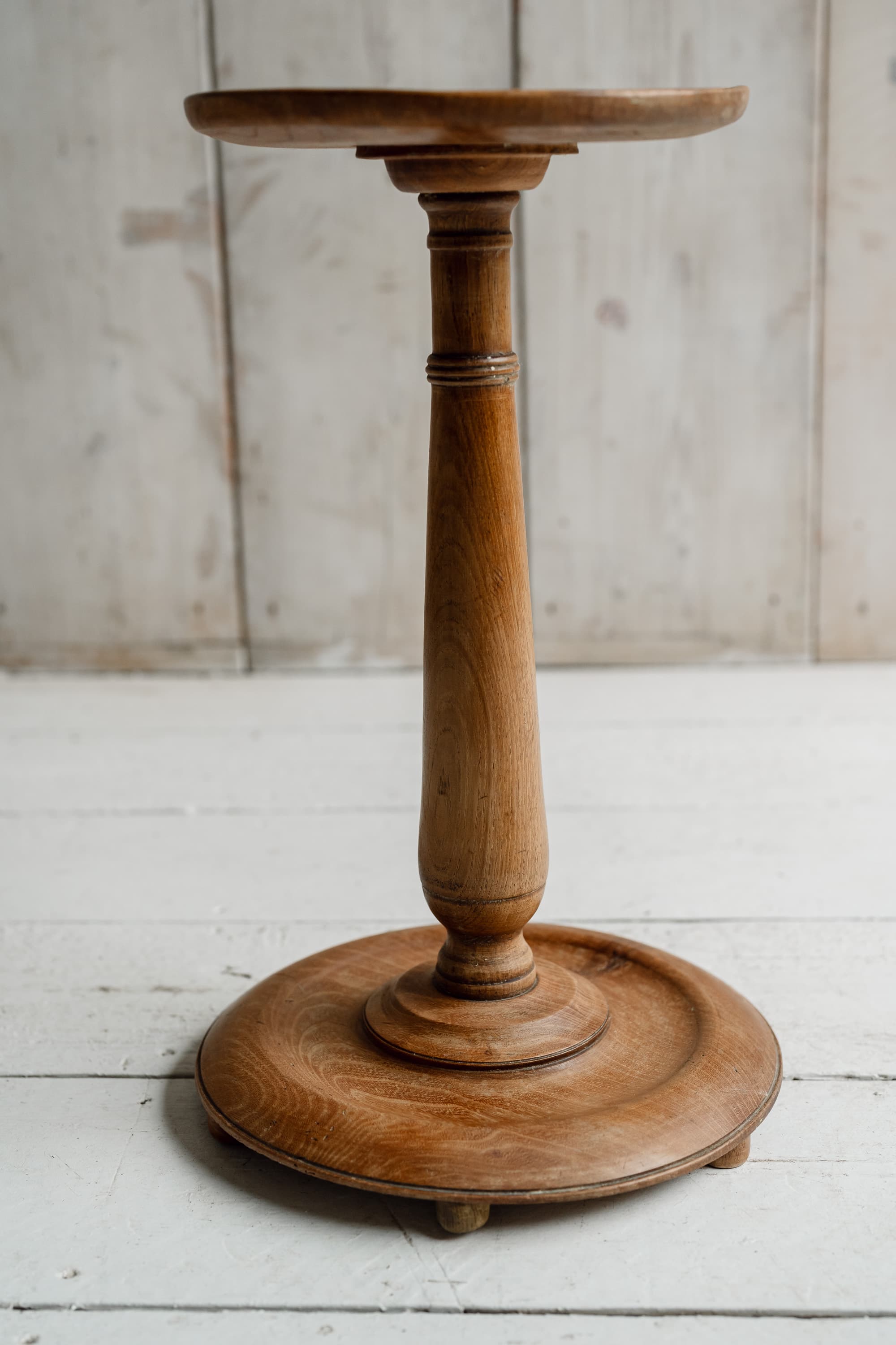 French Mid-Century Turned Elm Occassional Table