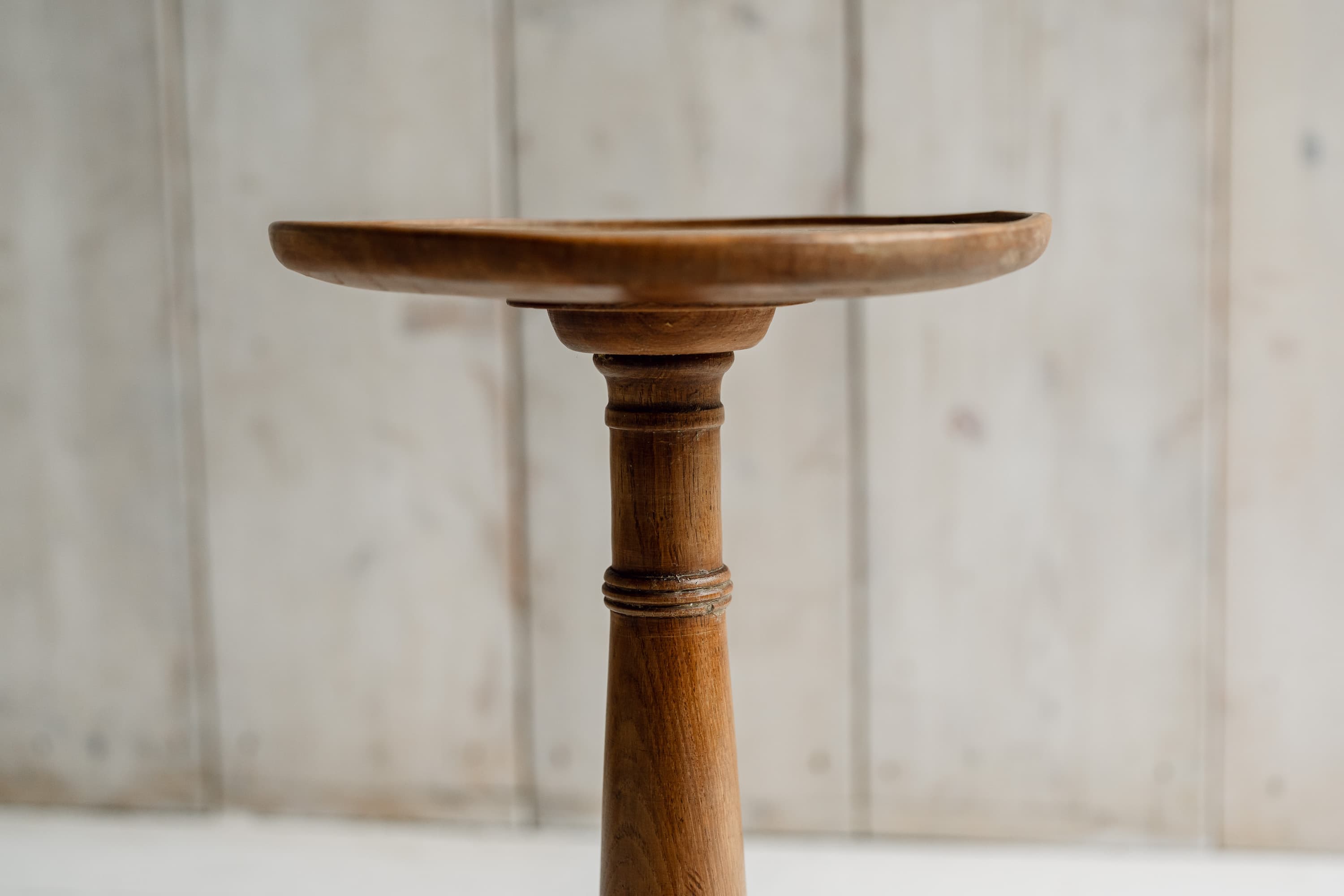 French Mid-Century Turned Elm Occassional Table